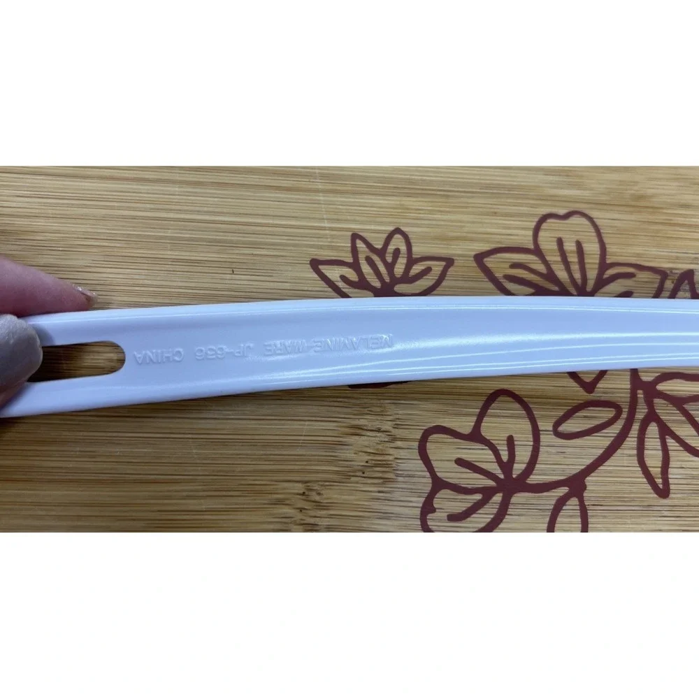 Melamine‎ White Slotted Serving Spoon JP-636  Vintage- 11.5 inches